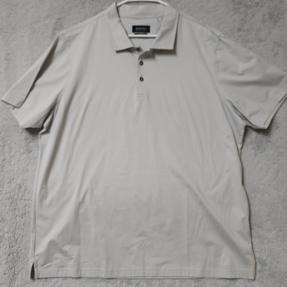 Bugatchi Polo Shirt Men 2XL XXL Ooohcotton Tech 8 Way Stretch Performance EUC - Picture 2 of 8
